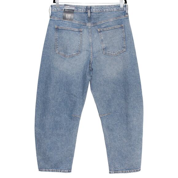 GAP Barrel Jeans Medium Indigo Denim Size 14 / 32 NWT - Picture 5 of 8